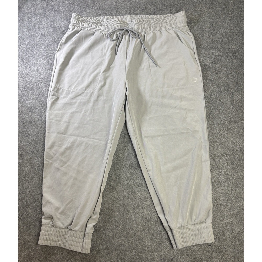 Women's Pro Player Gray Capri Jogger Pants Size L Lightweight Activewear